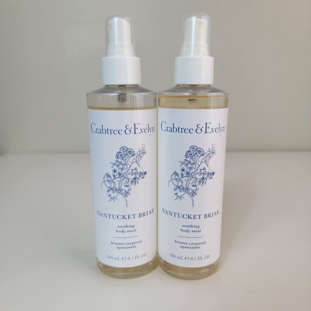 Crabtree & Evelyn Nantucket Briar Smoothing Body Mist 8.1oz Lot of 2 NEW
